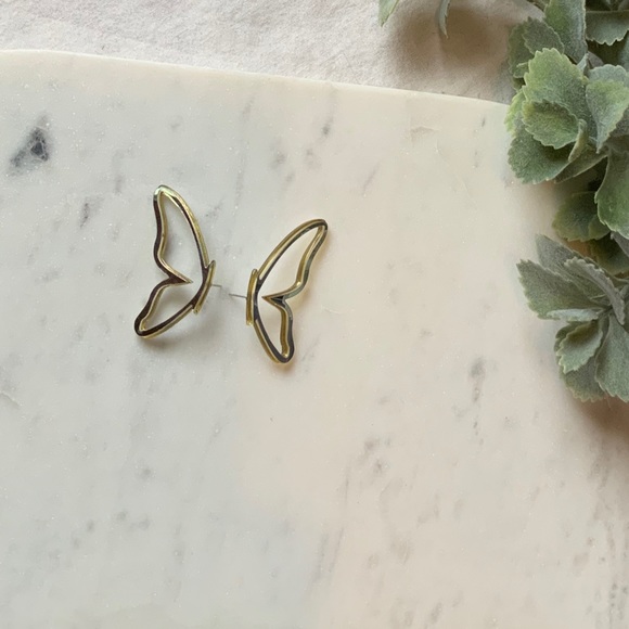 The Lola - Metallic Mirror Butterfly Wing Earrings - Picture 6 of 7